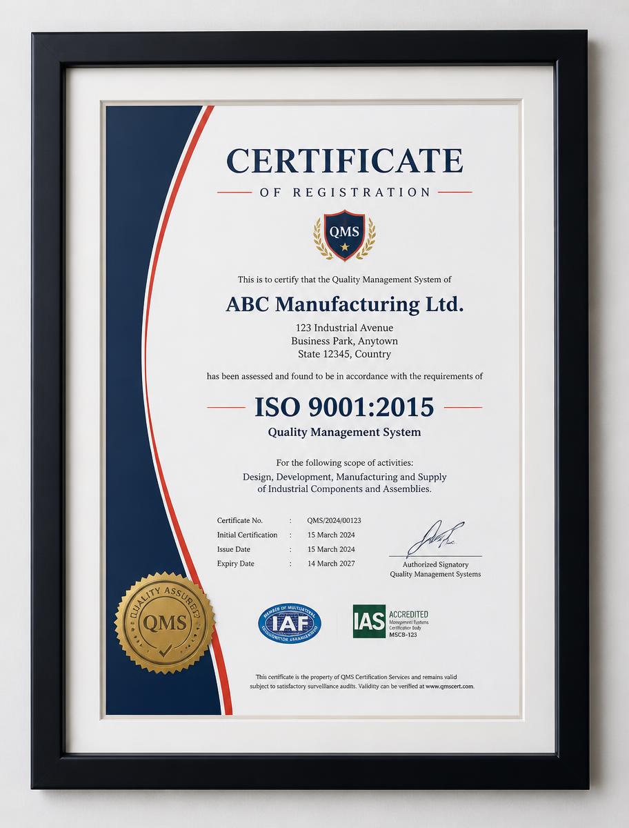 ISO 9001:2015 certificate