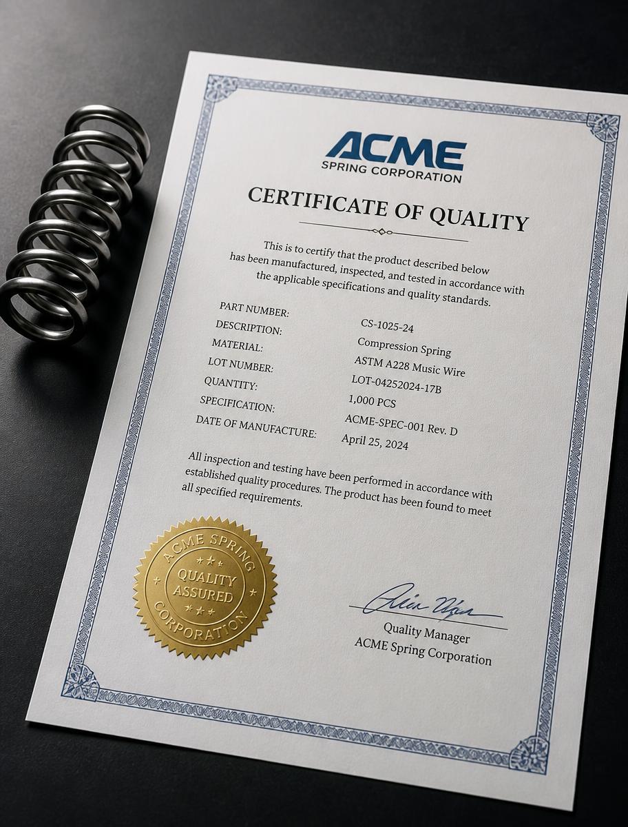 Certificate of Quality certificate