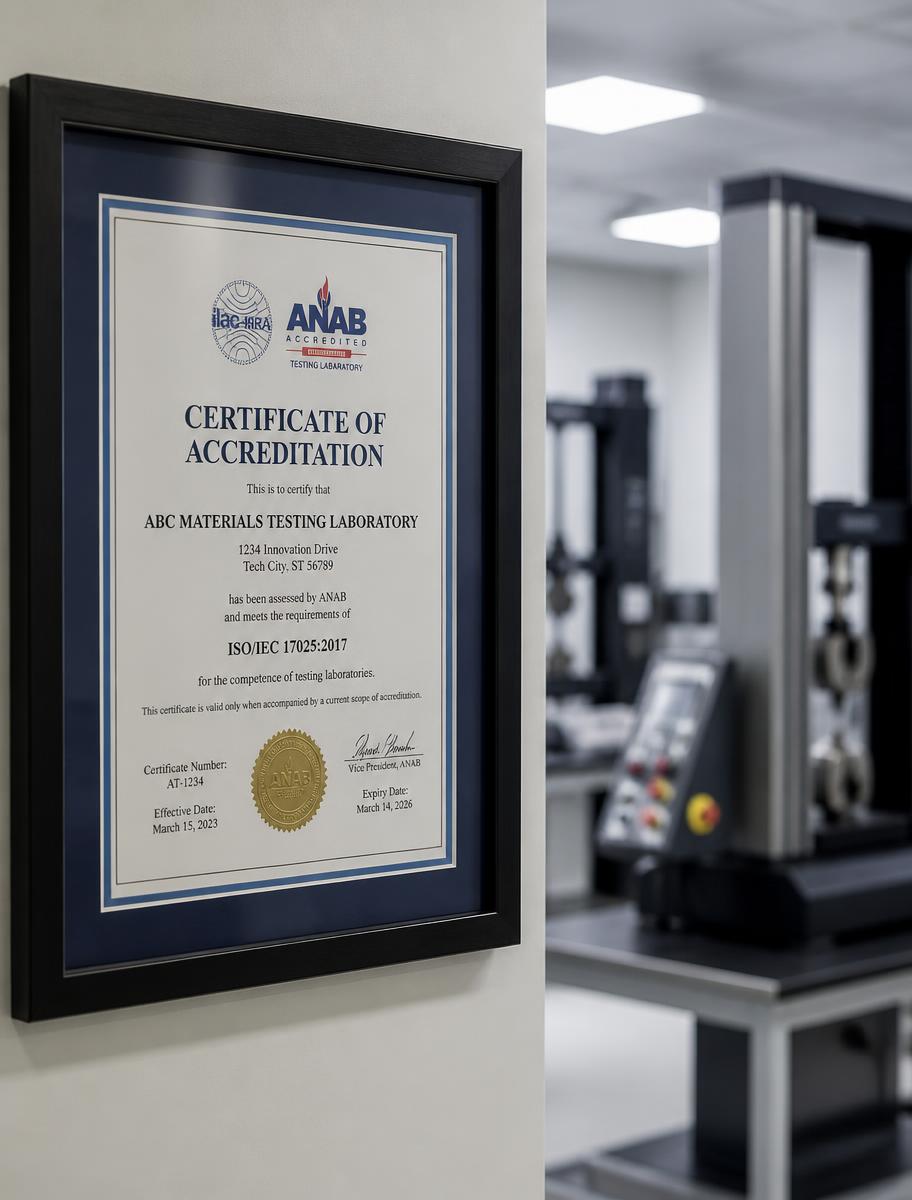 ISO/IEC 17025 Lab certificate